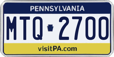 PA license plate MTQ2700