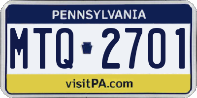 PA license plate MTQ2701