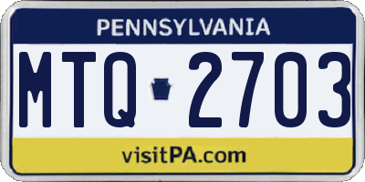 PA license plate MTQ2703