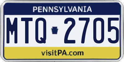 PA license plate MTQ2705
