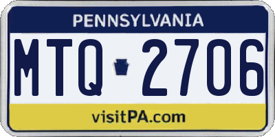 PA license plate MTQ2706