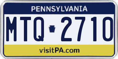PA license plate MTQ2710