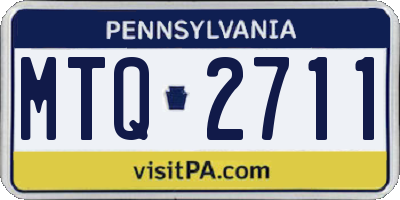 PA license plate MTQ2711