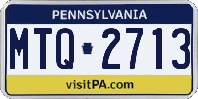 PA license plate MTQ2713