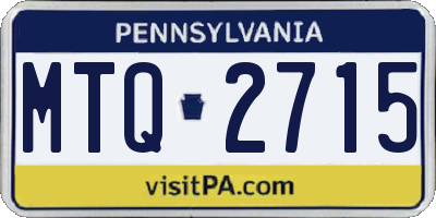PA license plate MTQ2715