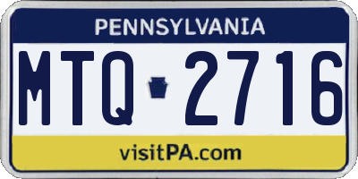 PA license plate MTQ2716