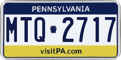 PA license plate MTQ2717