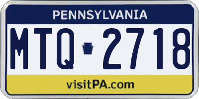 PA license plate MTQ2718