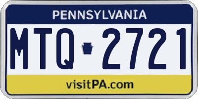 PA license plate MTQ2721