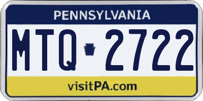PA license plate MTQ2722
