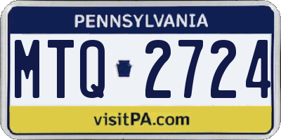 PA license plate MTQ2724