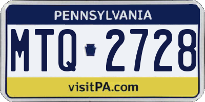 PA license plate MTQ2728