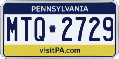 PA license plate MTQ2729