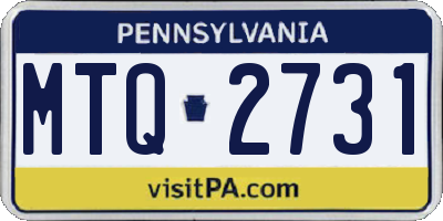 PA license plate MTQ2731