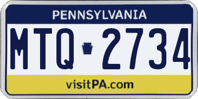 PA license plate MTQ2734