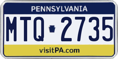 PA license plate MTQ2735