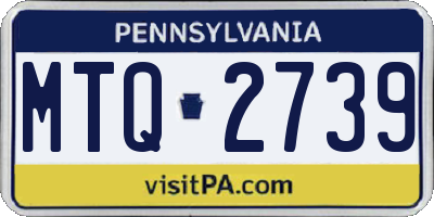 PA license plate MTQ2739