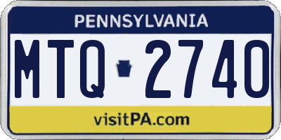 PA license plate MTQ2740