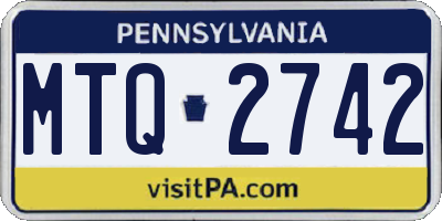 PA license plate MTQ2742