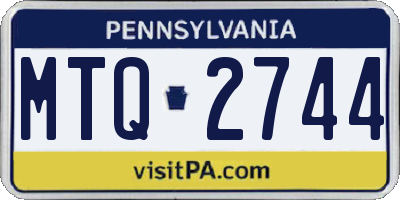 PA license plate MTQ2744