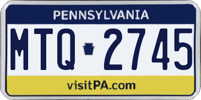 PA license plate MTQ2745