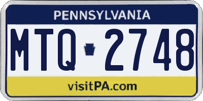 PA license plate MTQ2748