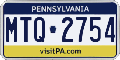 PA license plate MTQ2754