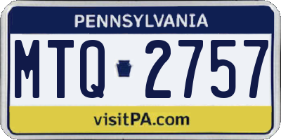 PA license plate MTQ2757