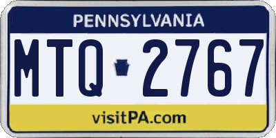 PA license plate MTQ2767
