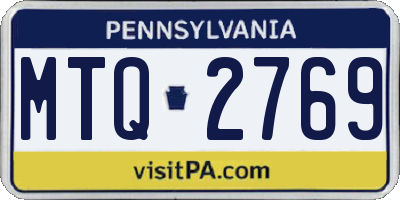 PA license plate MTQ2769