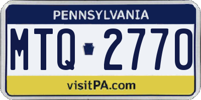 PA license plate MTQ2770