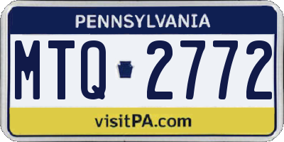 PA license plate MTQ2772