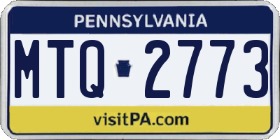 PA license plate MTQ2773
