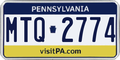 PA license plate MTQ2774