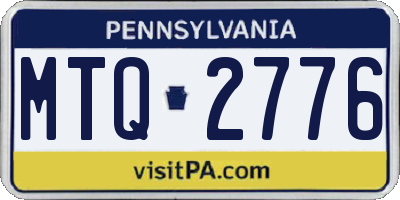 PA license plate MTQ2776