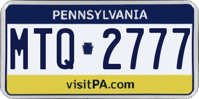 PA license plate MTQ2777