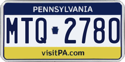 PA license plate MTQ2780