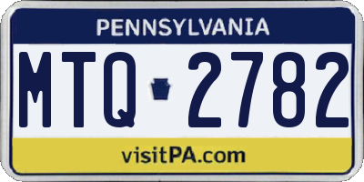 PA license plate MTQ2782