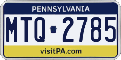 PA license plate MTQ2785