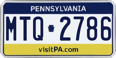 PA license plate MTQ2786