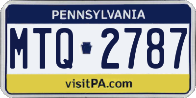 PA license plate MTQ2787