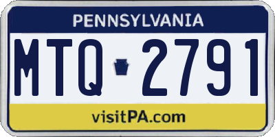 PA license plate MTQ2791