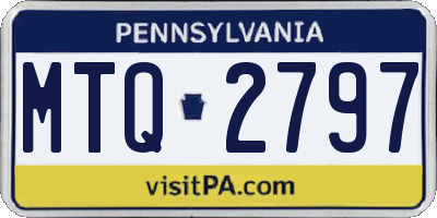PA license plate MTQ2797