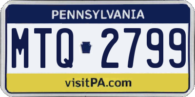PA license plate MTQ2799