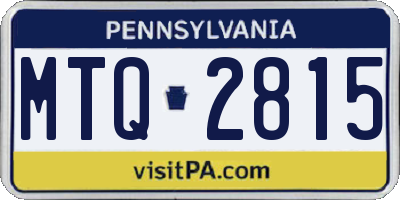 PA license plate MTQ2815