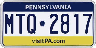 PA license plate MTQ2817