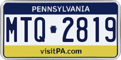 PA license plate MTQ2819