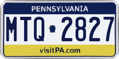 PA license plate MTQ2827