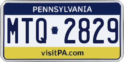 PA license plate MTQ2829