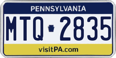 PA license plate MTQ2835